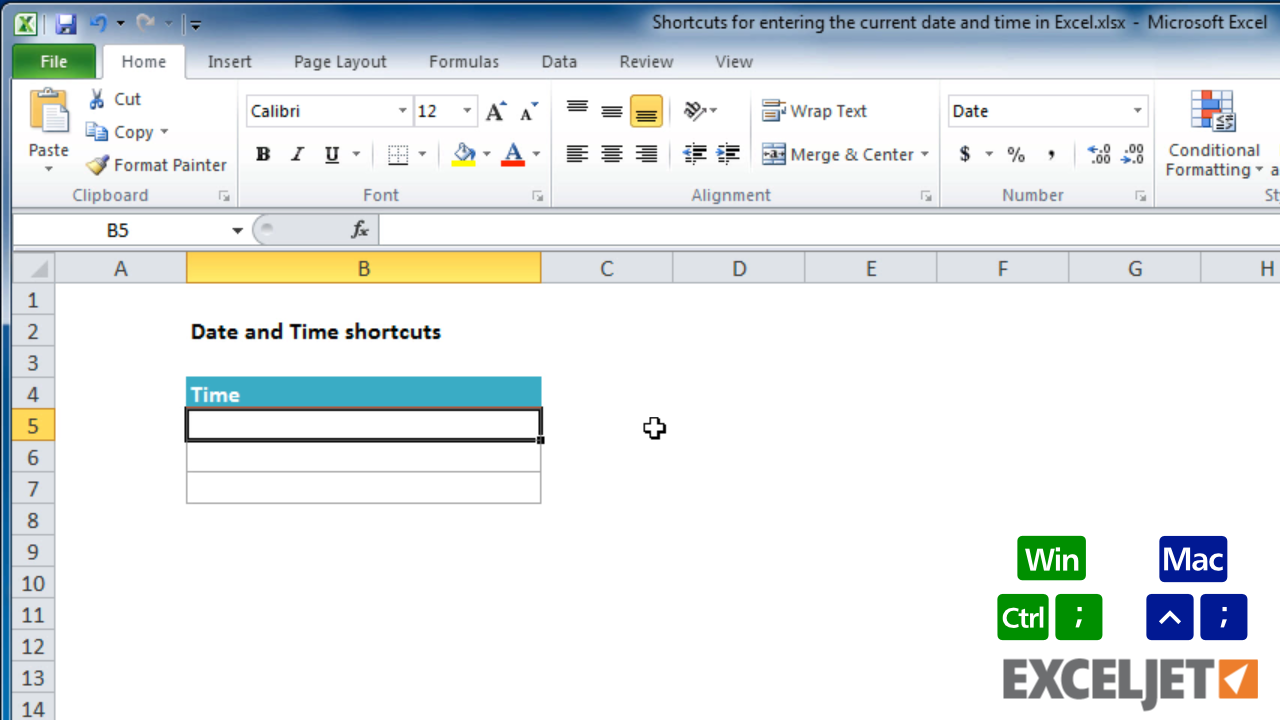 excel-tutorial-shortcuts-for-the-current-date-and-time-in-excel